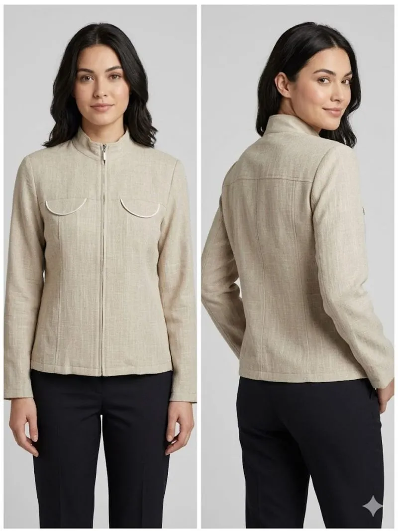 Jaket outet casual krem photo 1