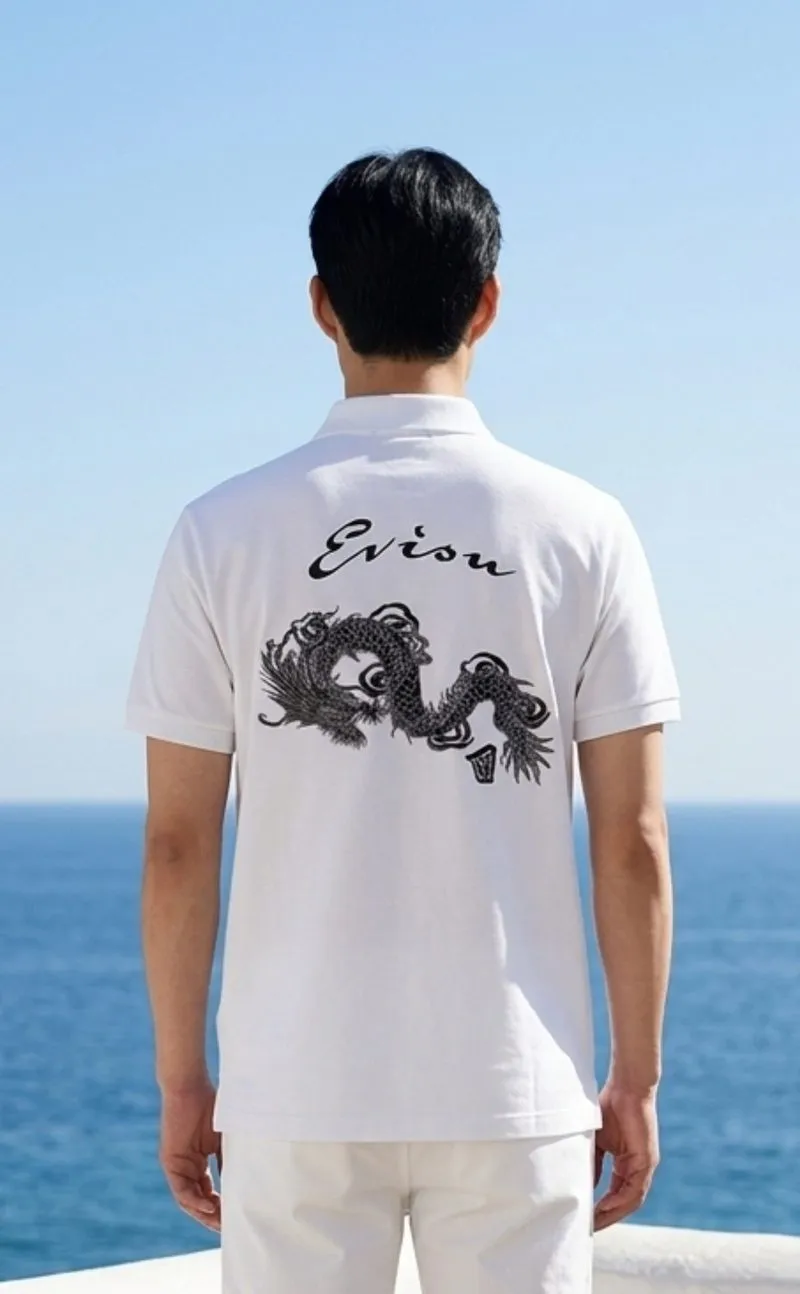 EVISU DRAGON AUTHENTIC FULL BORDIR POLO SHIRT VINTAGE RARE!! photo 1