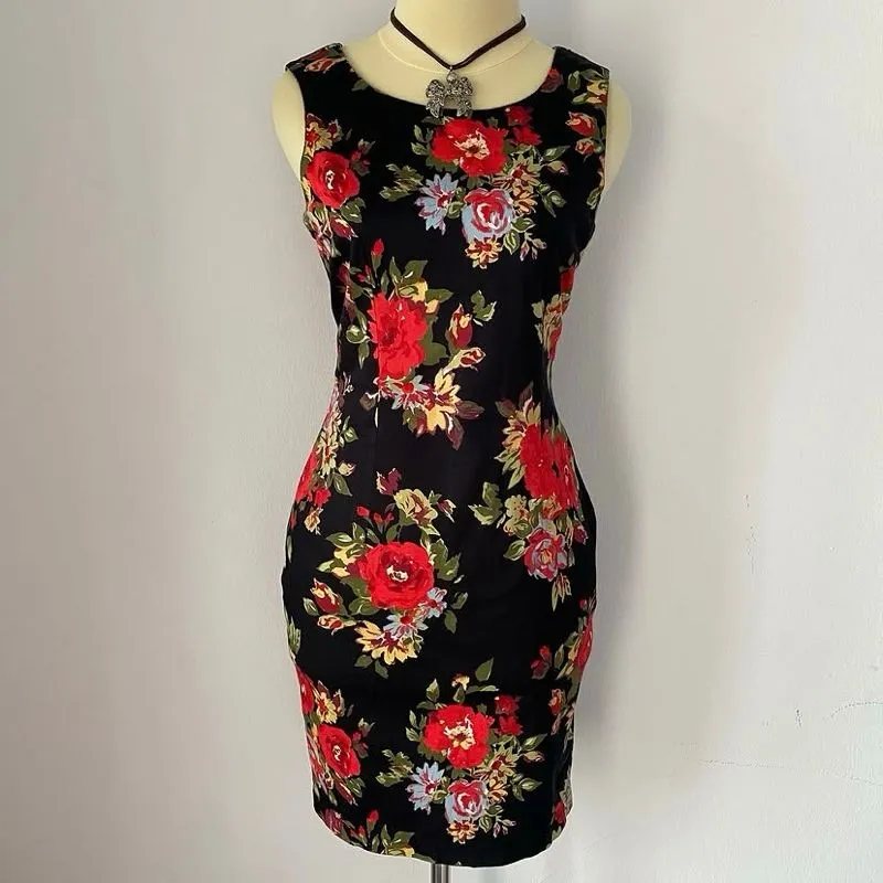 maje floral mini dress bodycon vintage photo 1