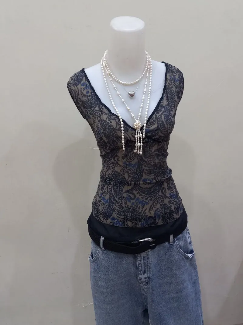 comme ça du mode lace v-neck sleeveless top photo 1