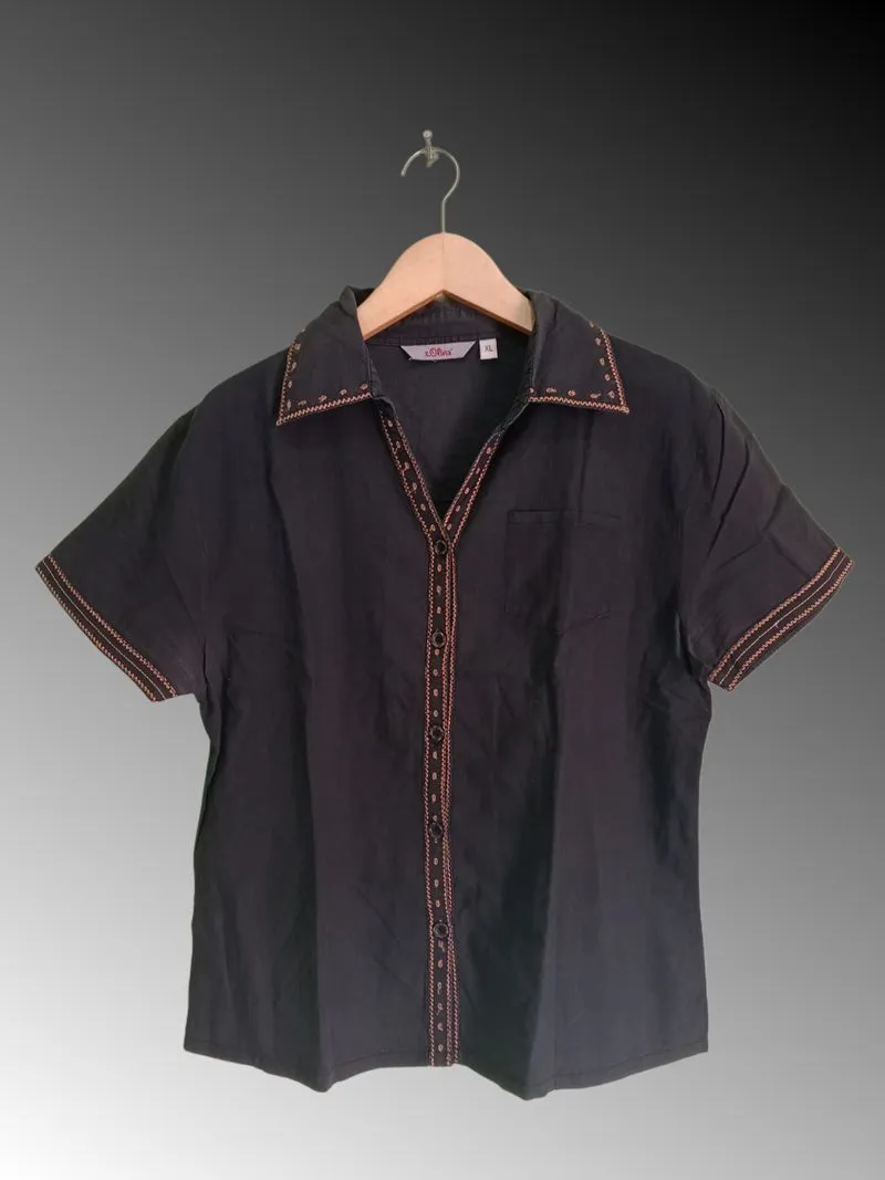 OLIVE des OLIVE Vintage Casual Blouse Wanita black photo 1