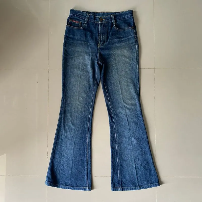 Foblon Flare Navy Jeans High Waist Size 28-29 photo 1