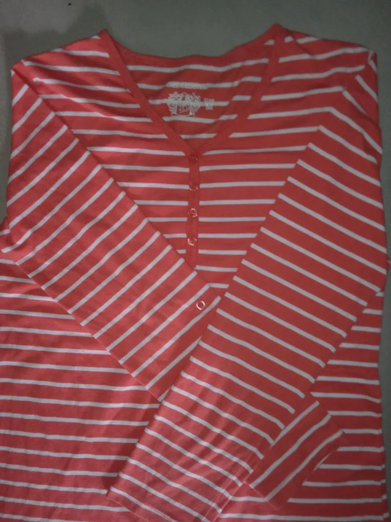 Phenomenon Minimalist Casual Shirt Wanita white orange photo 1