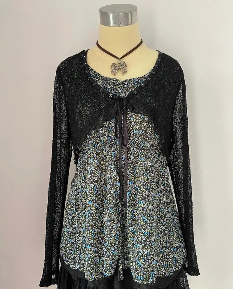 Floral Lace Sheer Blouse photo 1