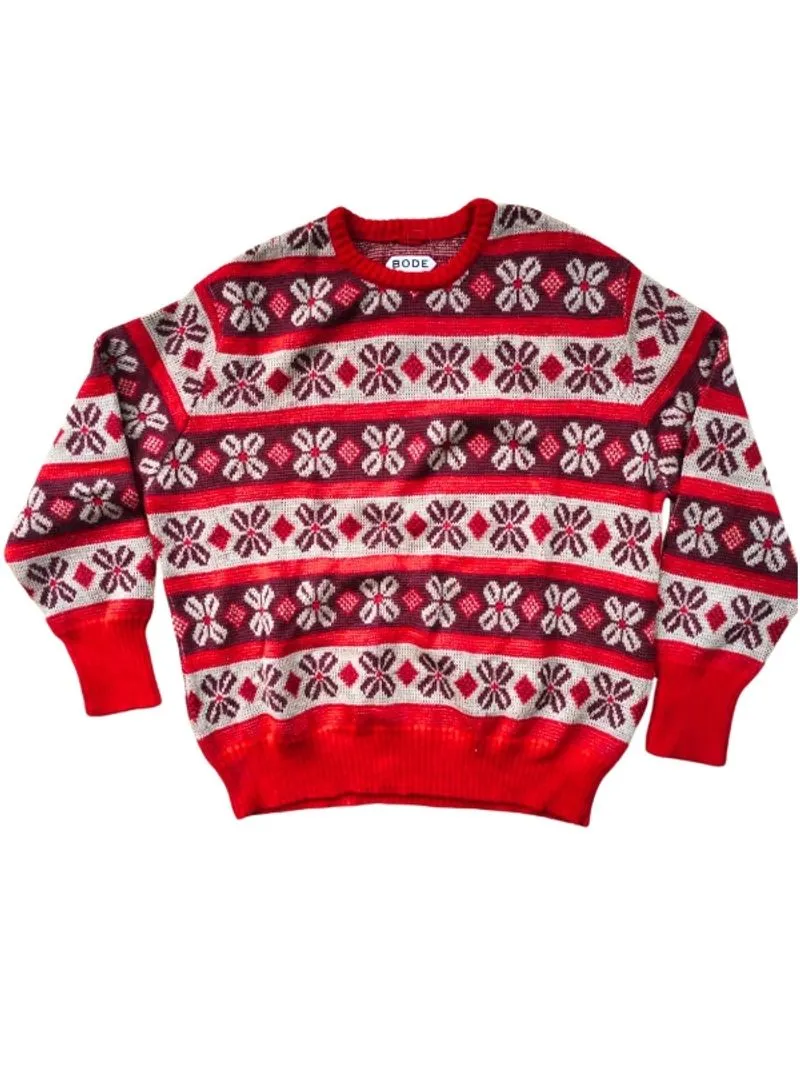 BODE Begonia Stripe Sweater 100% Wool photo 1
