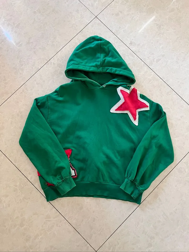 CUSTOM BOXY CROPPED HOODIE GREEN  photo 1