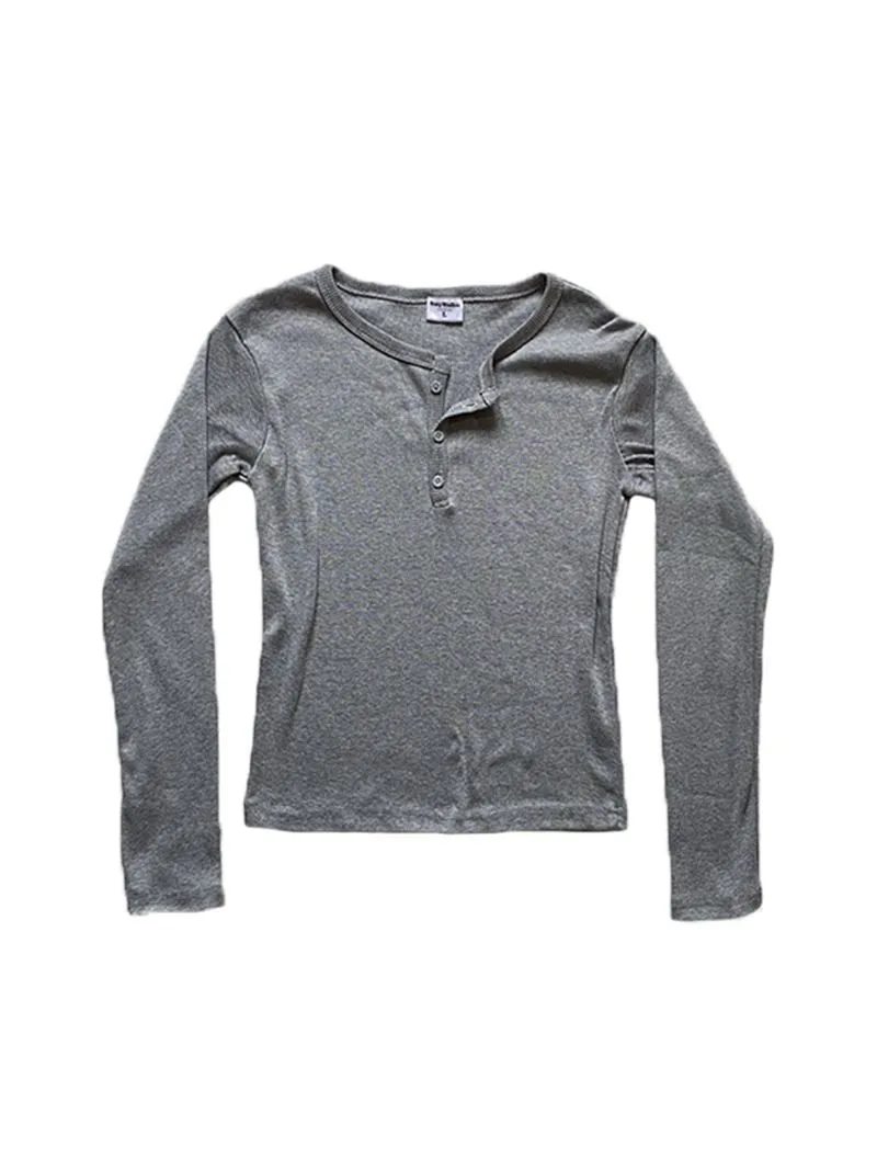 Henley shirt fitted grey photo 1