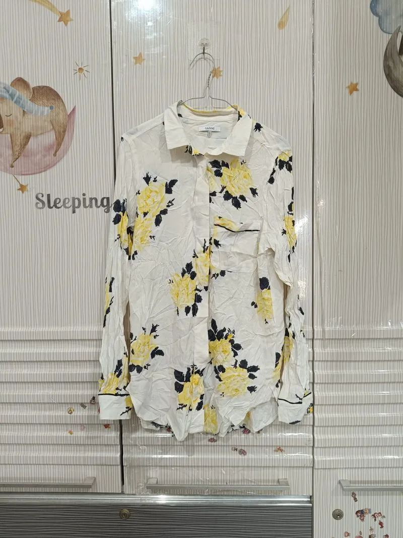 Ganni Blouse Floral Button Women Authentic ✅ photo 1