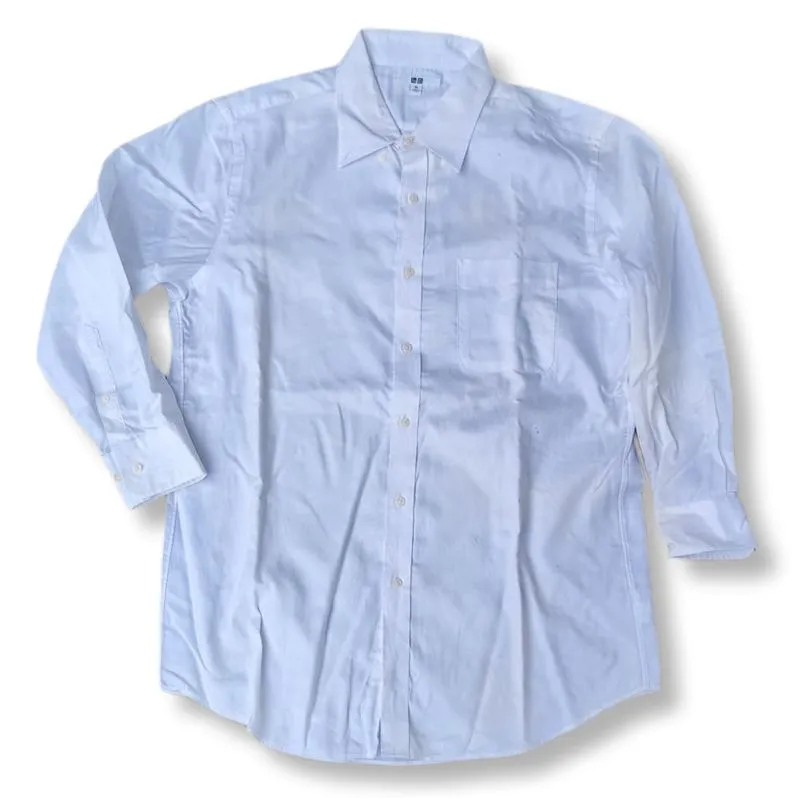 UNIQLO WHITE LONG SHIRT | KEMEJA LENGAN PANJANG | MNZA #19  photo 1