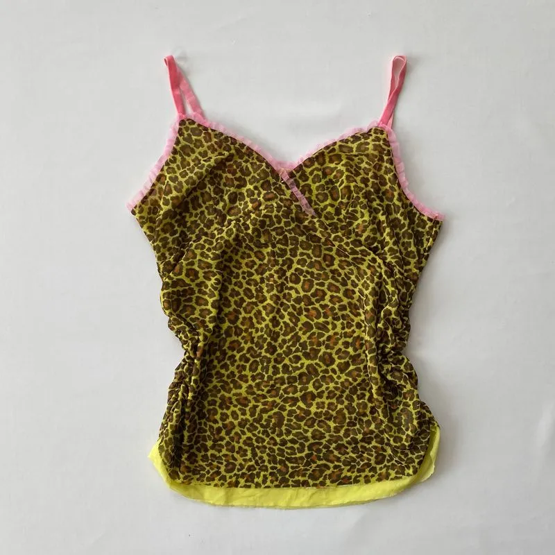 cami leopard tanktop vintage y2k coquette fairy photo 1