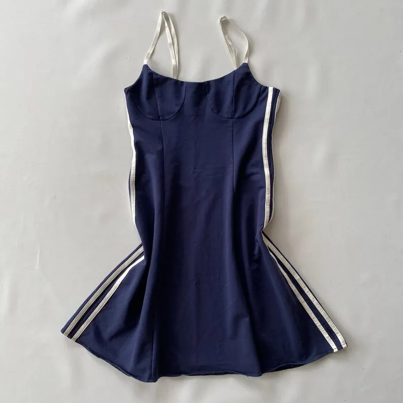 navy mini dress bodycon coquette fairy y2k vintage photo 1