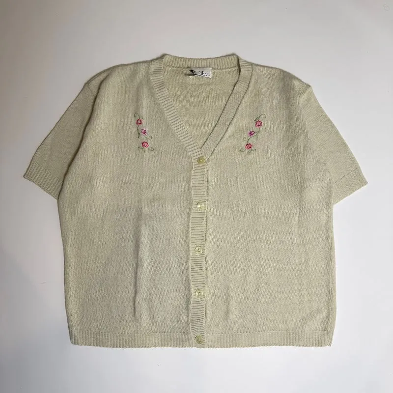True Vintage 90s Cricket Lane Flower Embroidery Cardigan Top photo 1