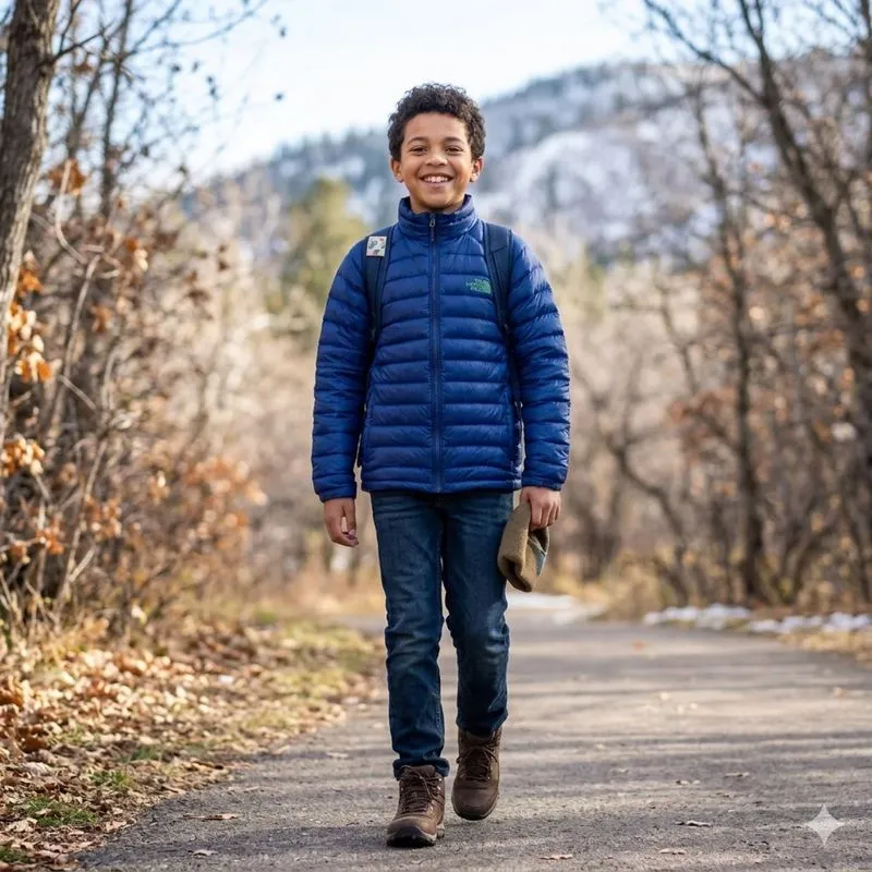 Jacket ultralight anak the North Face navy goose down photo 1