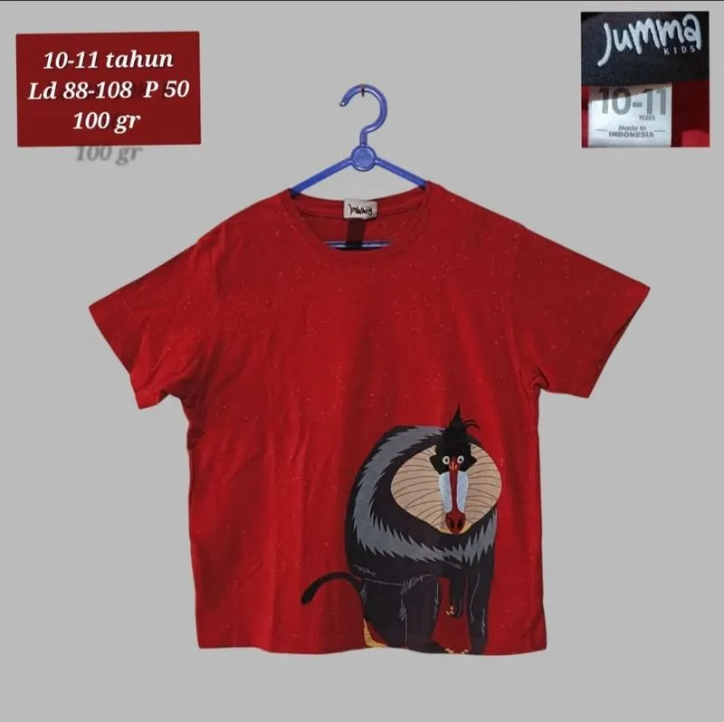 Jumma kids tshirt kaos merah anak laki-laki 10-11 tahun  photo 1