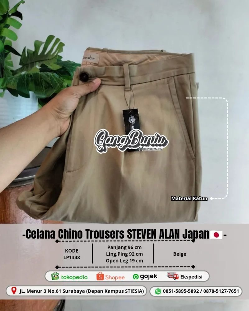 Celana Chino Trousers STEVEN ALAN Japan Original photo 1