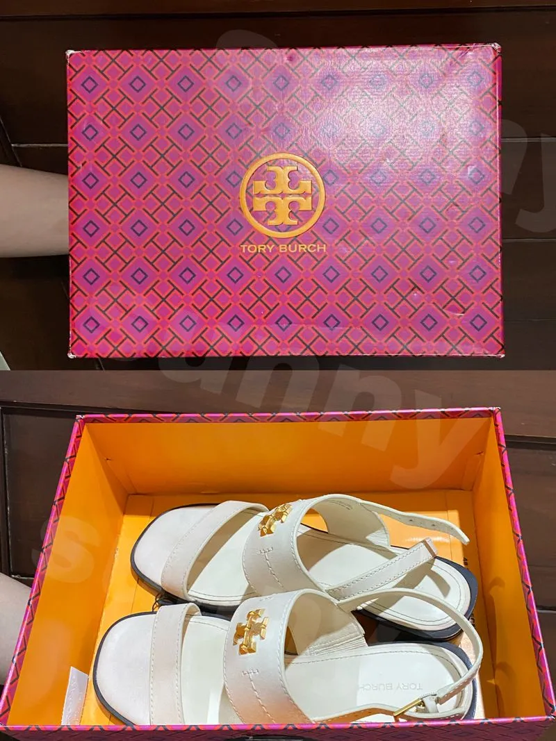 Tory Burch Minimalist Heels Wanita cream photo 1