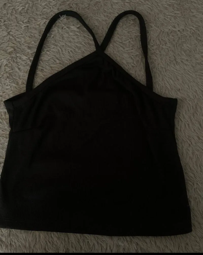 Y2K Crop top Wanita black photo 1