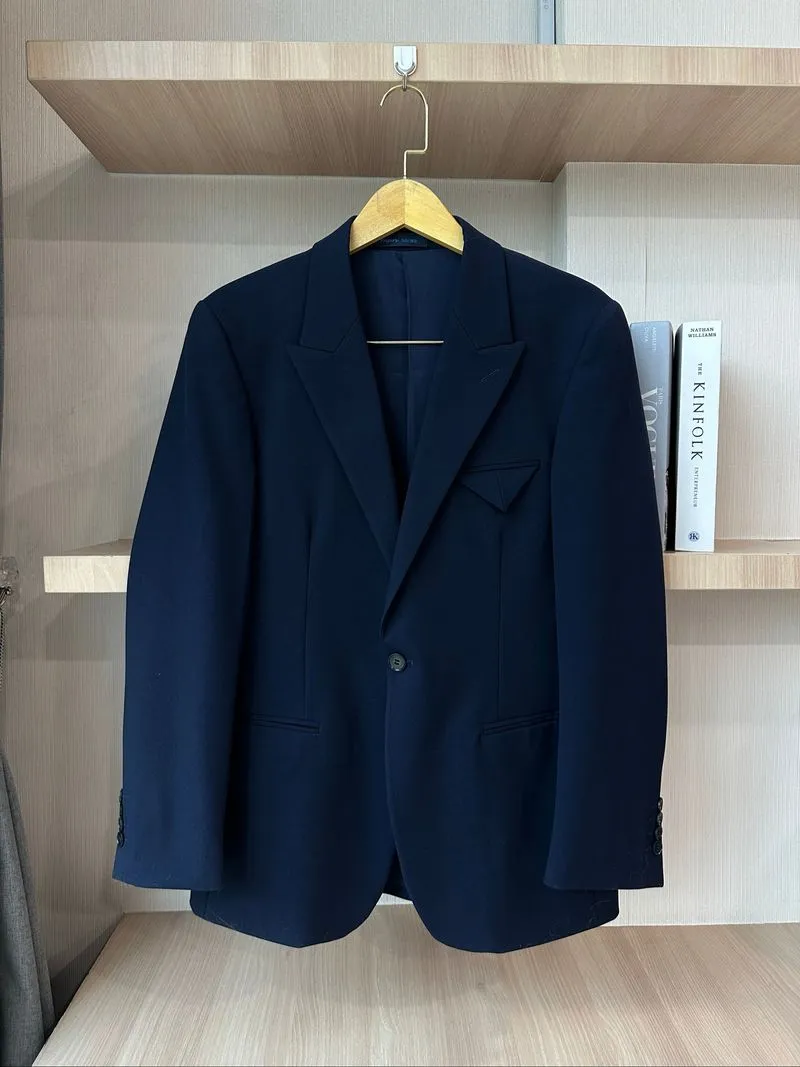 Setelan Jas Premium Pria Navy blazer Blue Biru Dongker Jas f photo 1