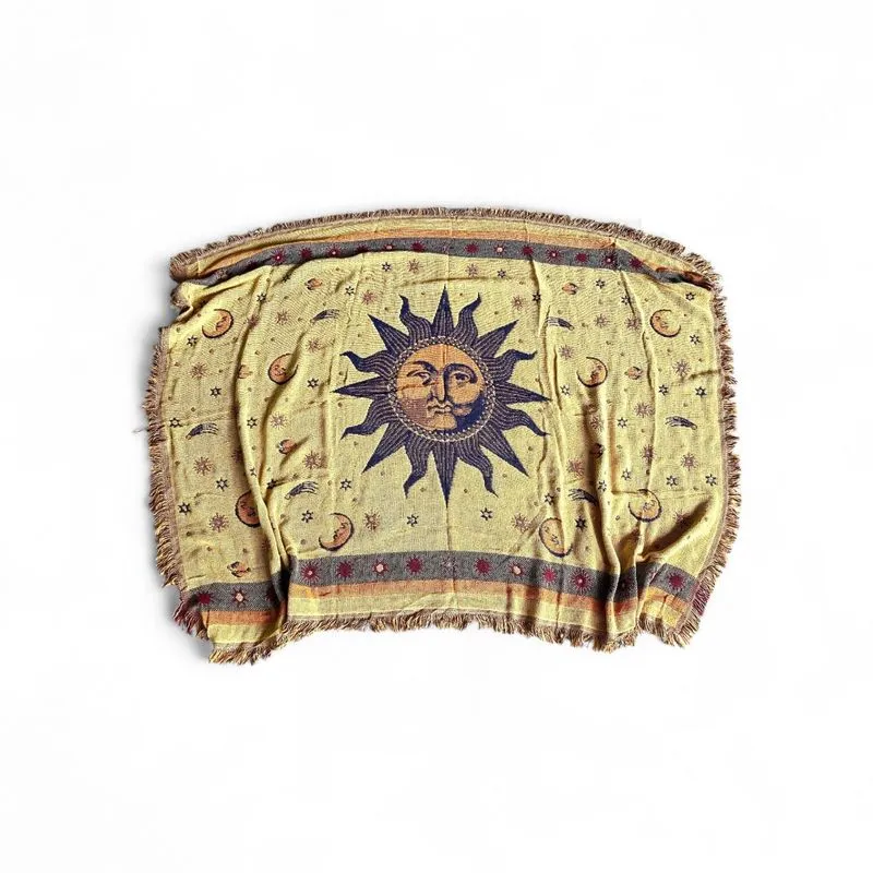 Celestial woven blanket vintage photo 1