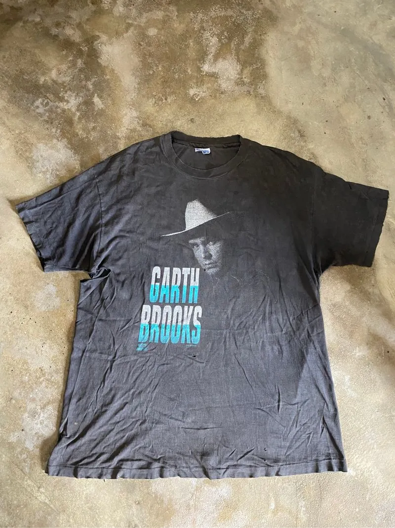 Vintage 90s Garth brooks country t shirt fadedlsingle stitch photo 1