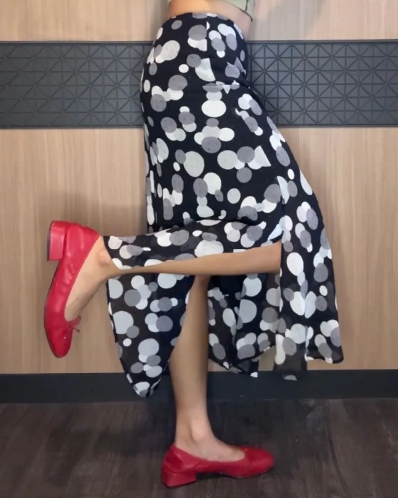 Vintage Polka Midi Flare Skirt photo 1