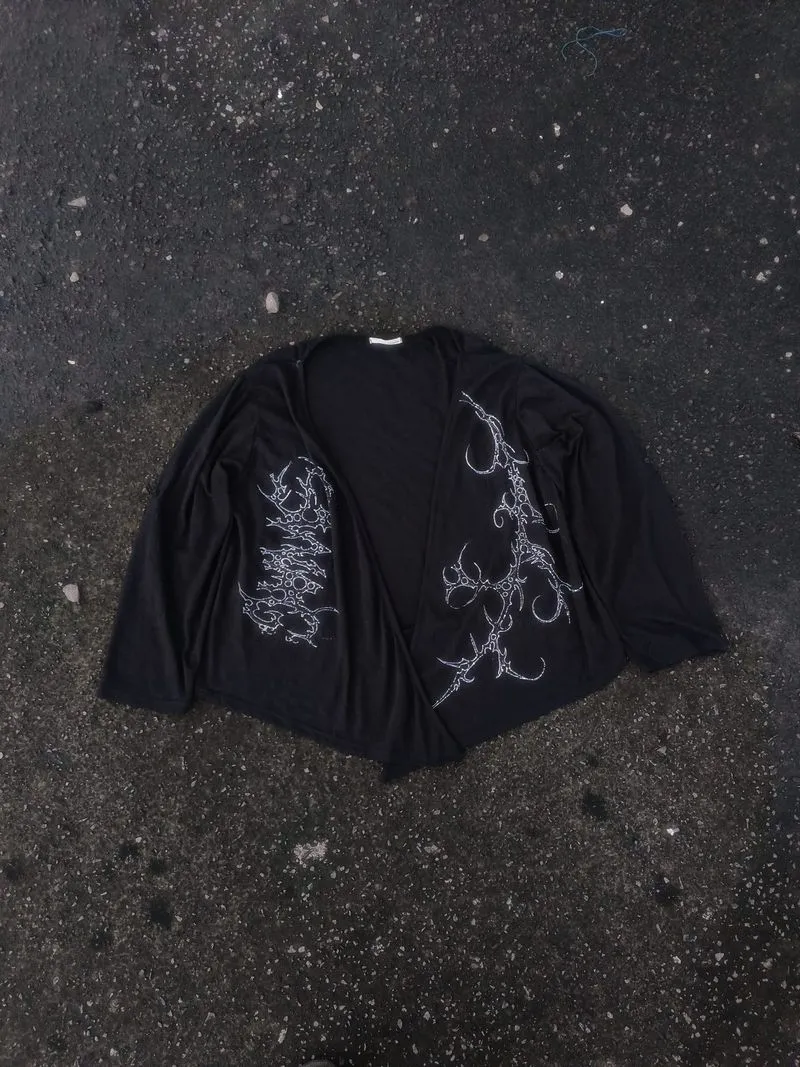 Sigilism handpainting black cardigan photo 1