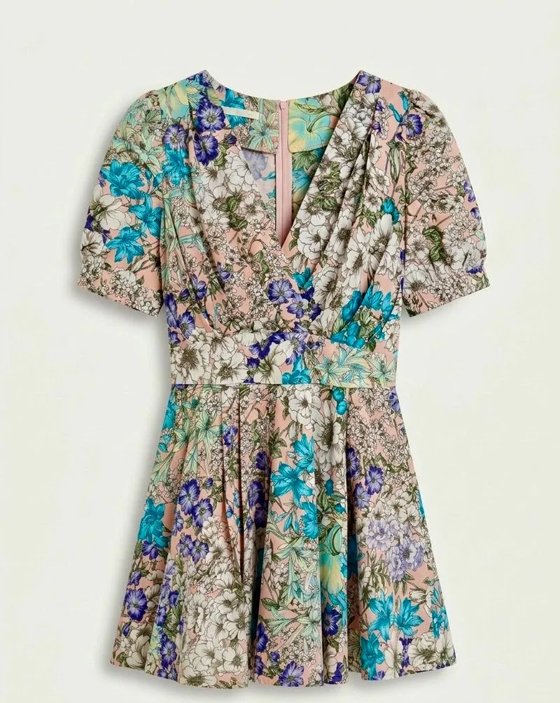 Pink Floral mini dress photo 1