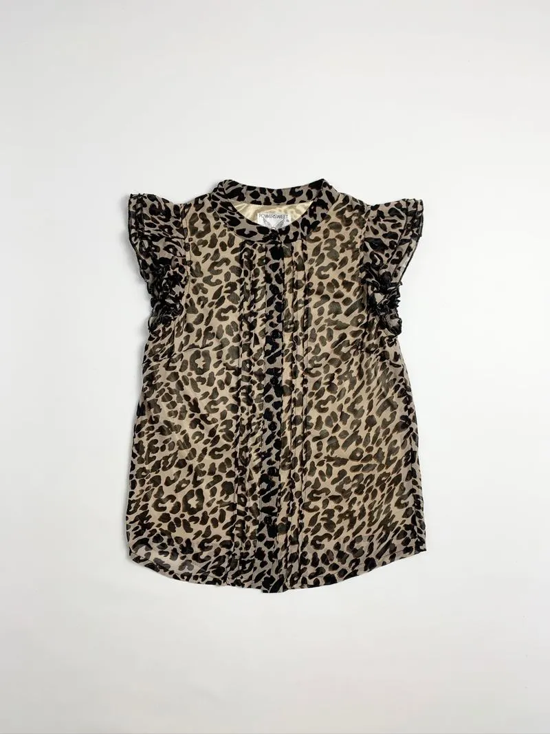 Y2k POWERSWEET Mesh Ruffle Tee photo 1