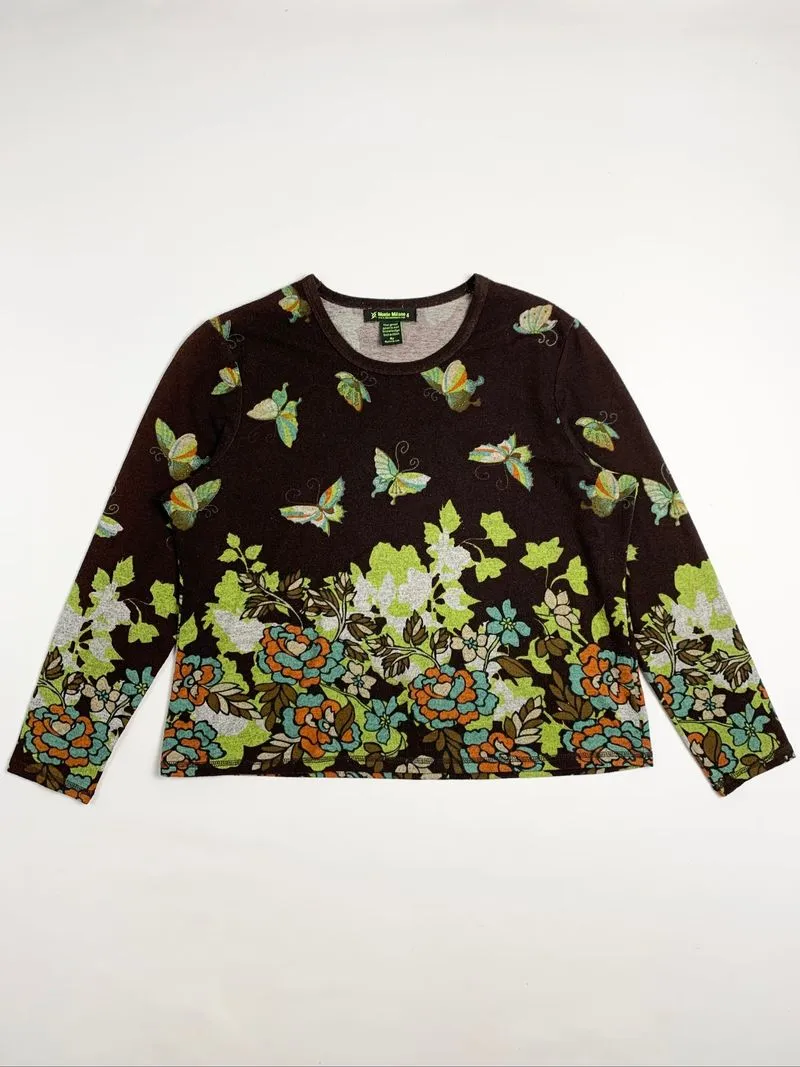 Y2k Monte Milano Longsleeve Flower Graphic photo 1