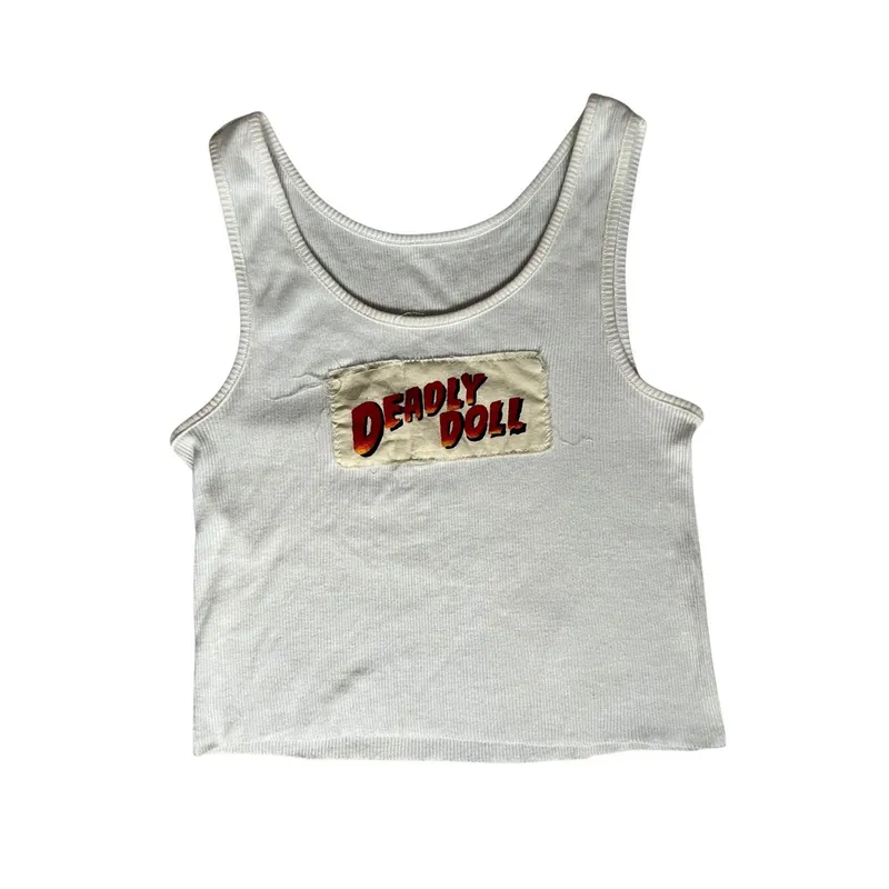Reworked Crop top Wanita white photo 1