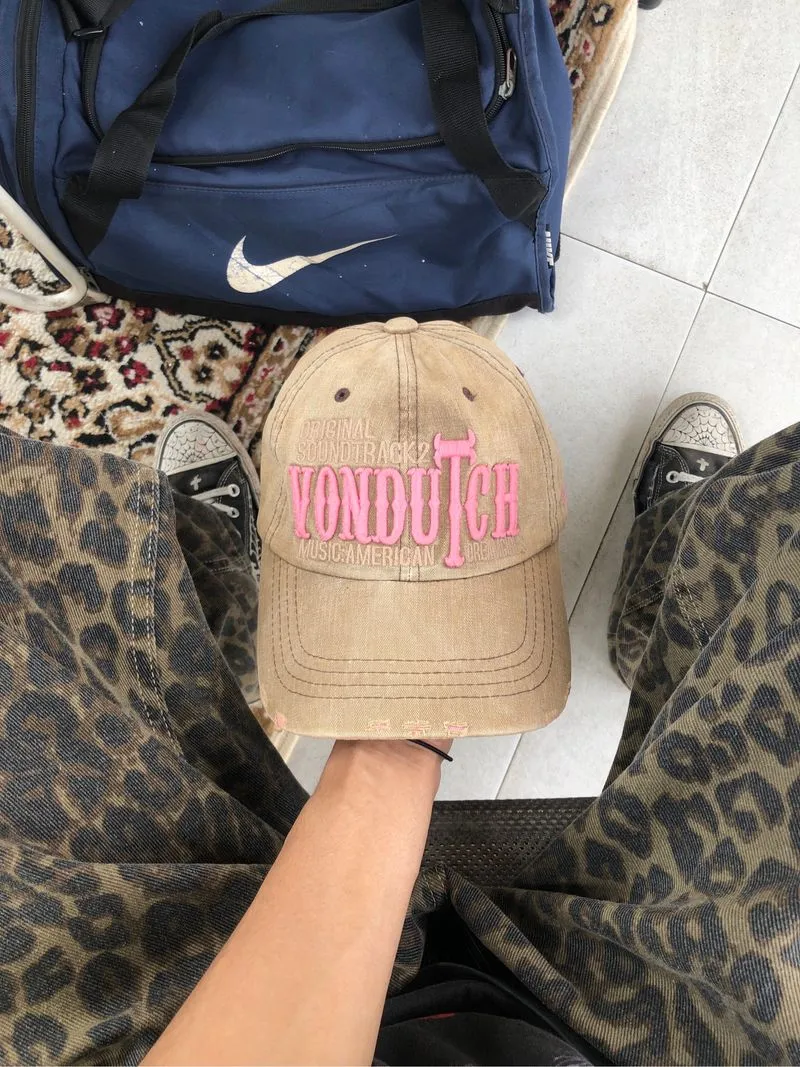 Von Dutch Big Spellout Vintage Distressed Baseball Cap with  photo 1