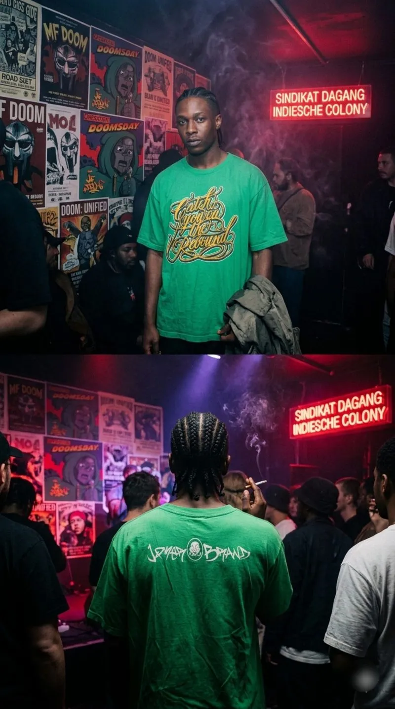 Joker Brand Graffiti Script Tee Neon Streetwear Graphic photo 1