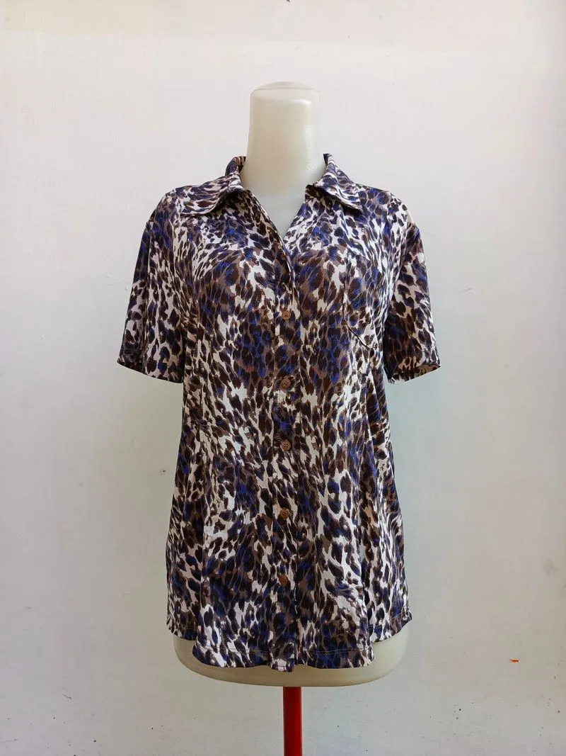 Kemeja blouse crocodile leopard pattern photo 1