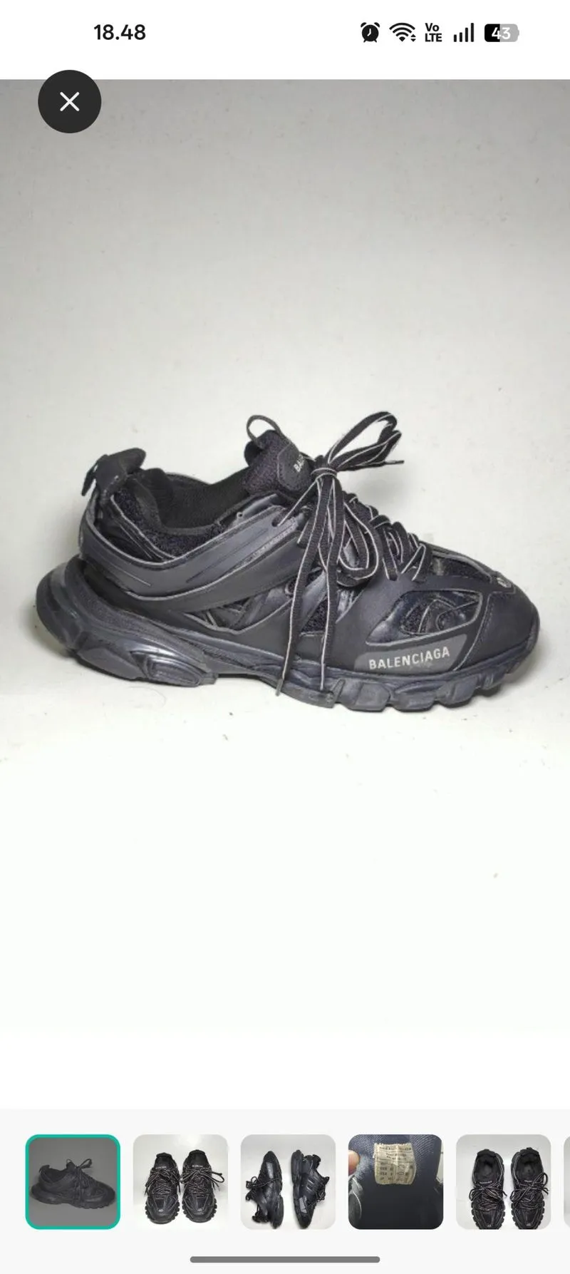 Balenciaga track 42, sepatu Italy sepatu kulit sepatu second photo 1