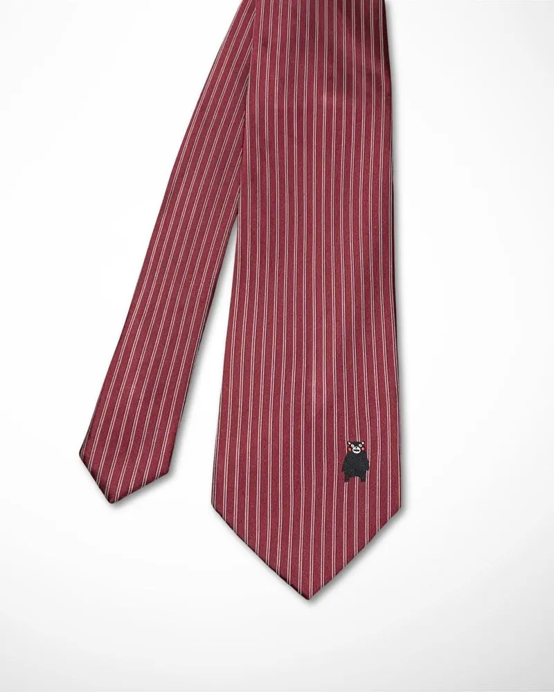 Unbrand Striped Red Tie with Mini Figure  photo 1