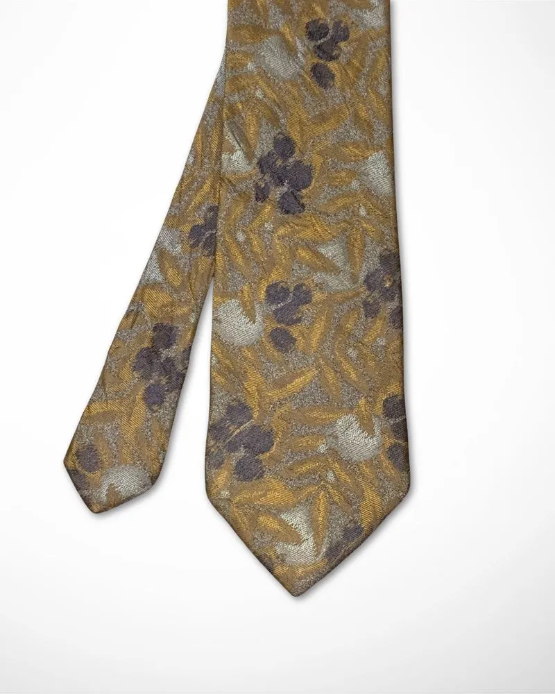 REAL McCOY Vintage Tie Flowers Pattern Gold photo 1