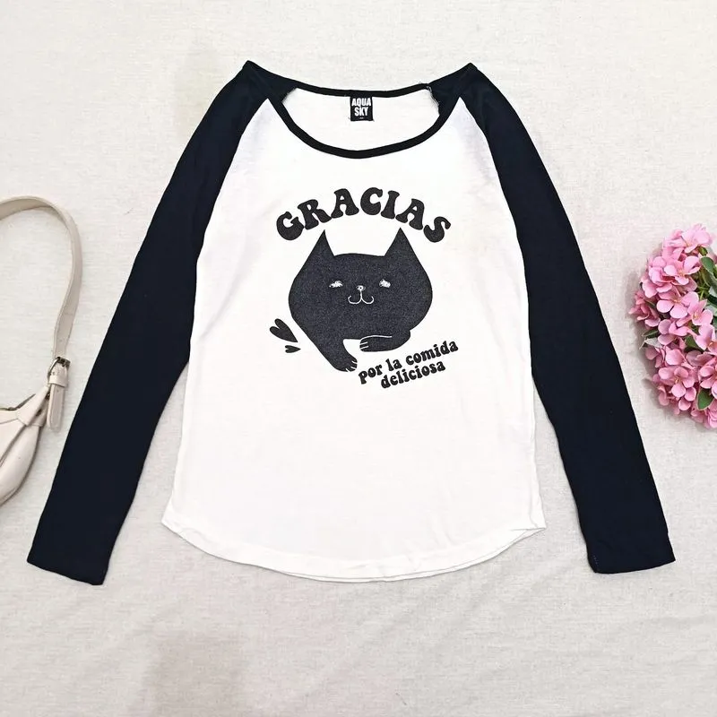 Y2K Cat Graphic Tee Grunge Cute Vintage Style photo 1