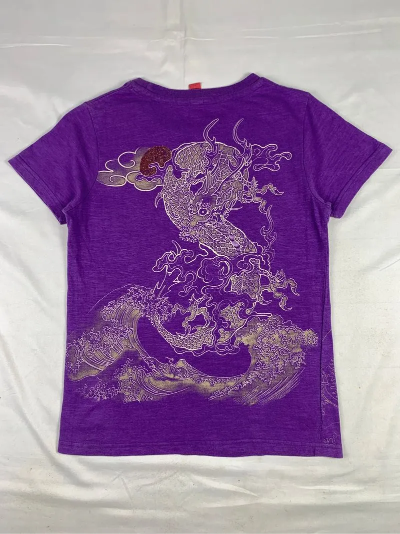 Strange Heaven Purple Sukajan Dragon Tee (L) photo 1
