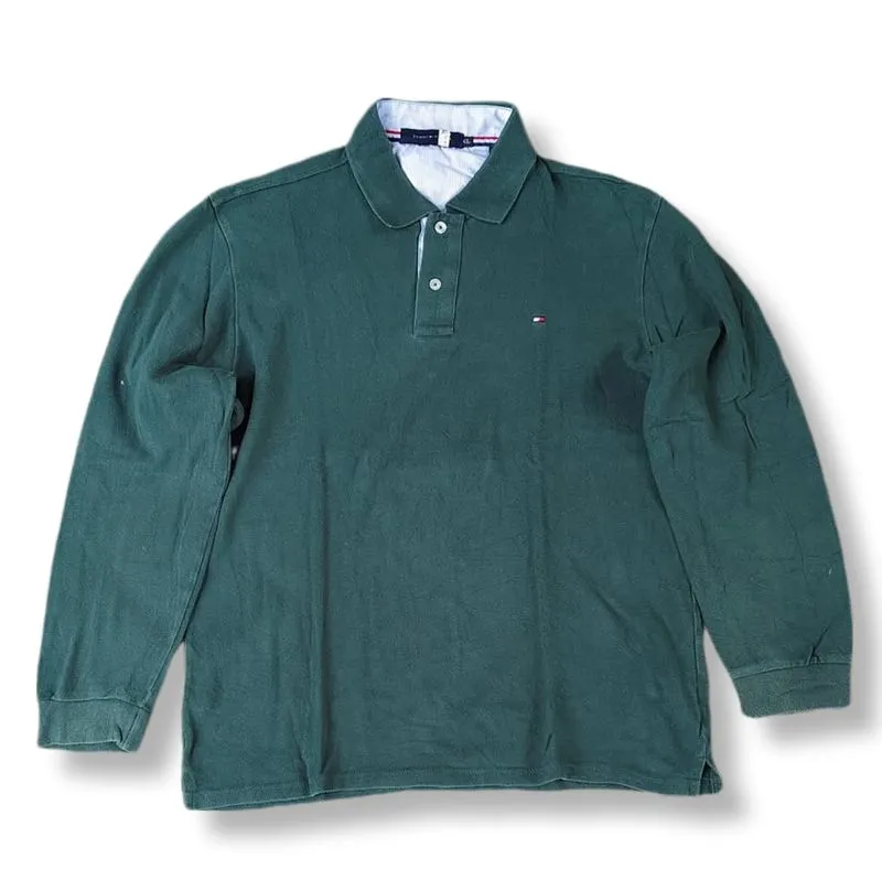 TOMMY HILFIGER GREEN RUGBY POLO LONG SLEEVE | KAOS LENGAN PA photo 1