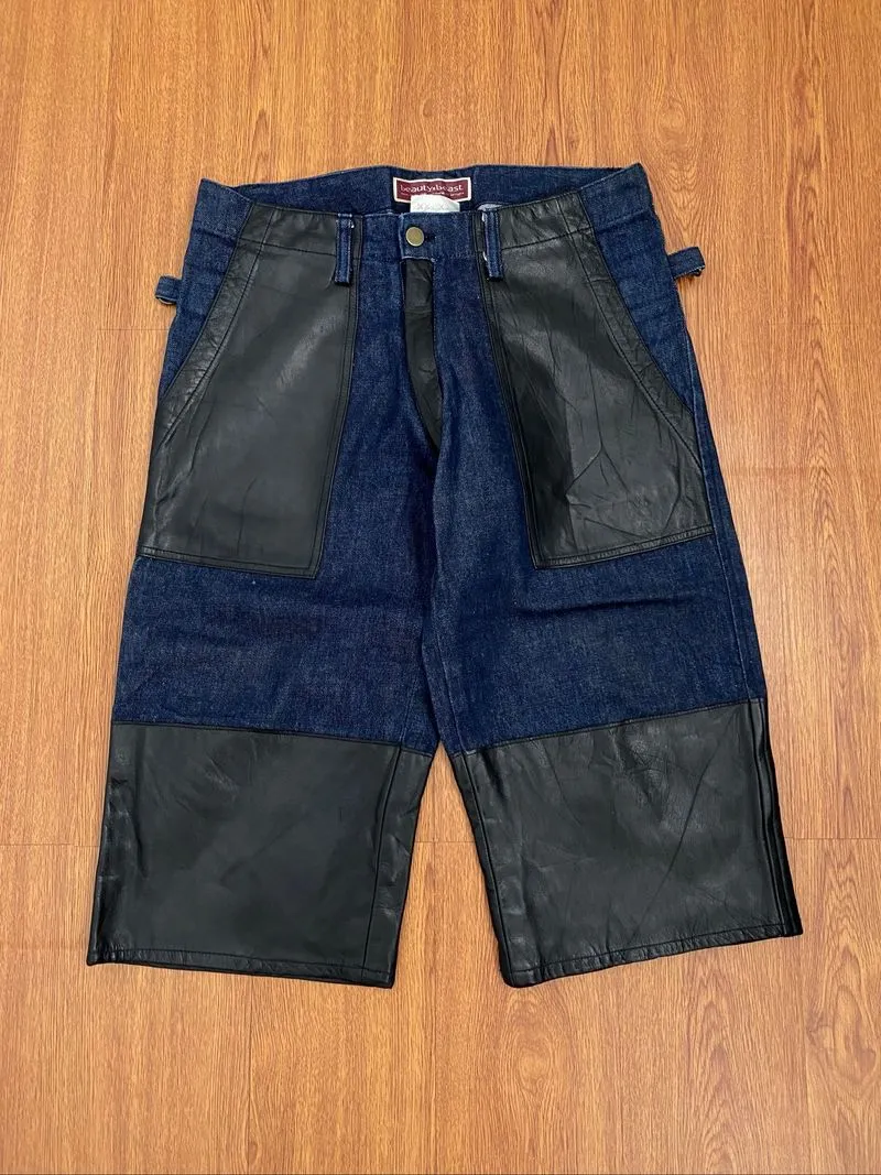 Beauty beast leather denim pants (RARE) photo 1