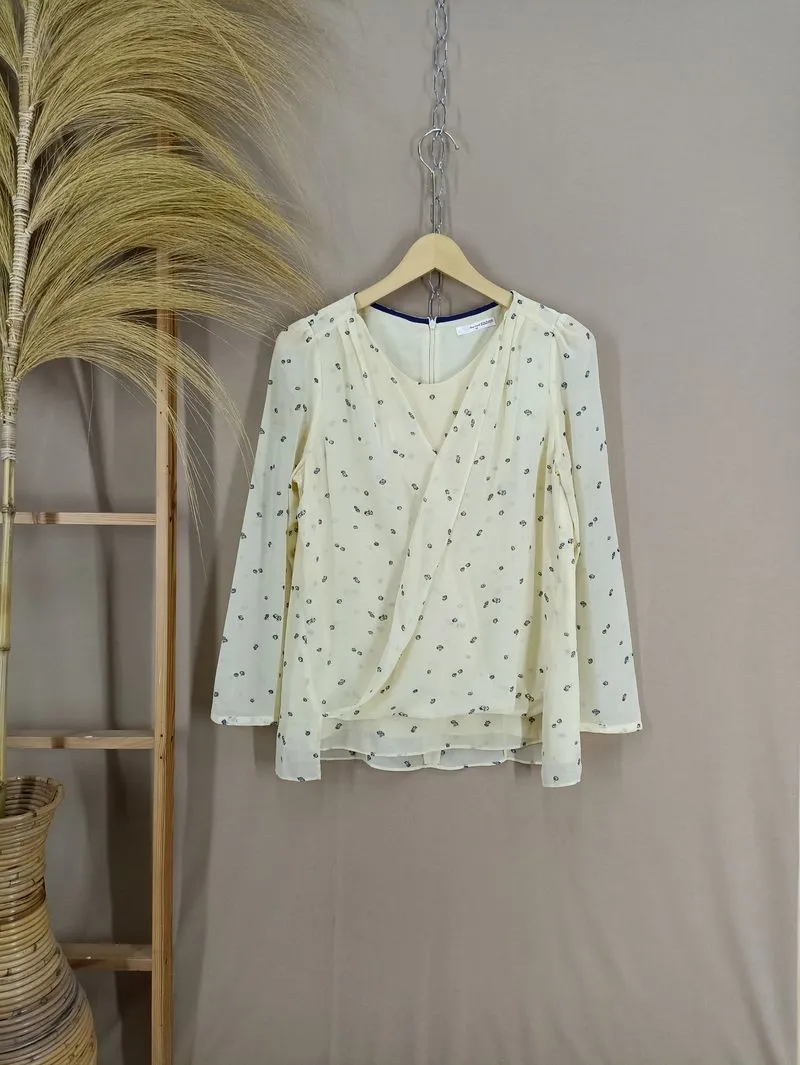 Vintage Luxury Blouse Wanita yellow photo 1