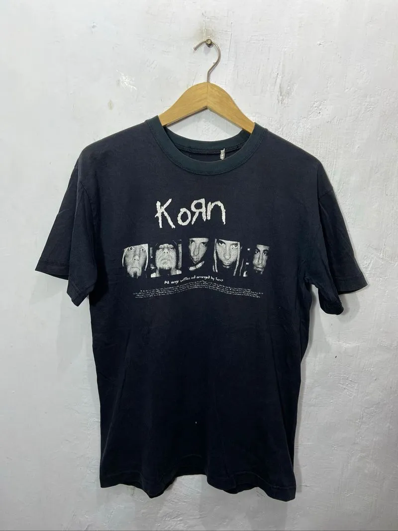 Vintage Korn Tshirt Unisex Black Washed  photo 1