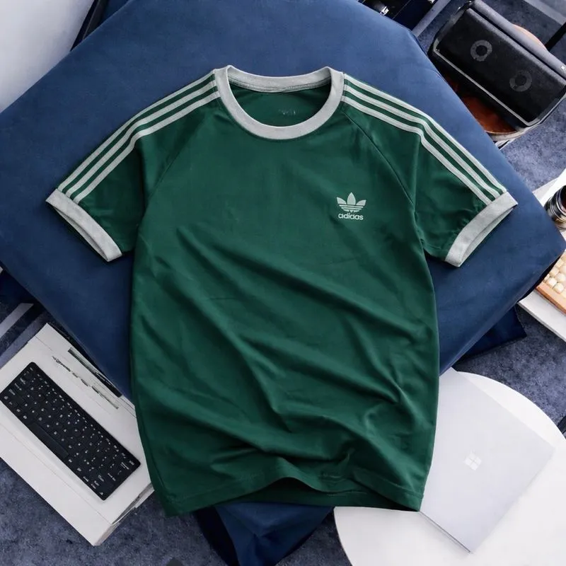 KAOS ADIDAS RINGER CLASSIC LOGO BORDIR HIJAU BOTOL photo 1
