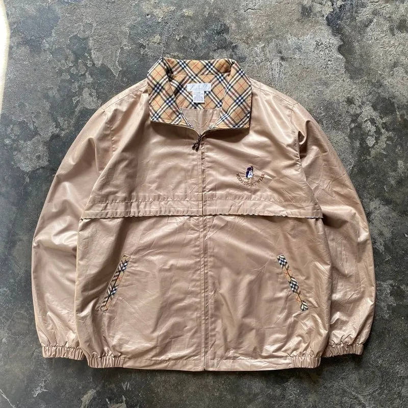 Vintage W&D Beige Check Windbreaker Jacket - Boxy Jacket photo 1