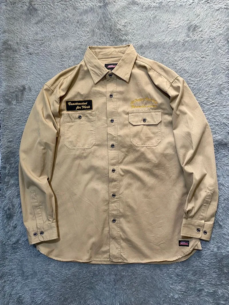 Dickies Streetwear Skater Casual shirt Pria khaki photo 1