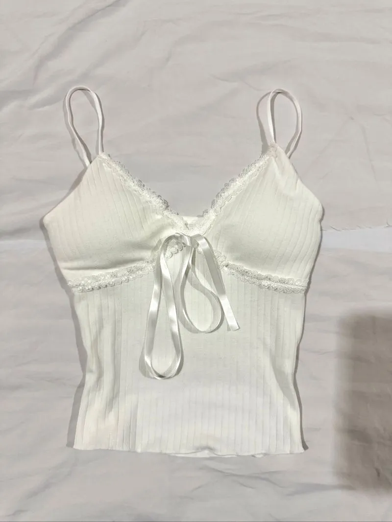 Angel Ribbon Ribbed Tank photo 1