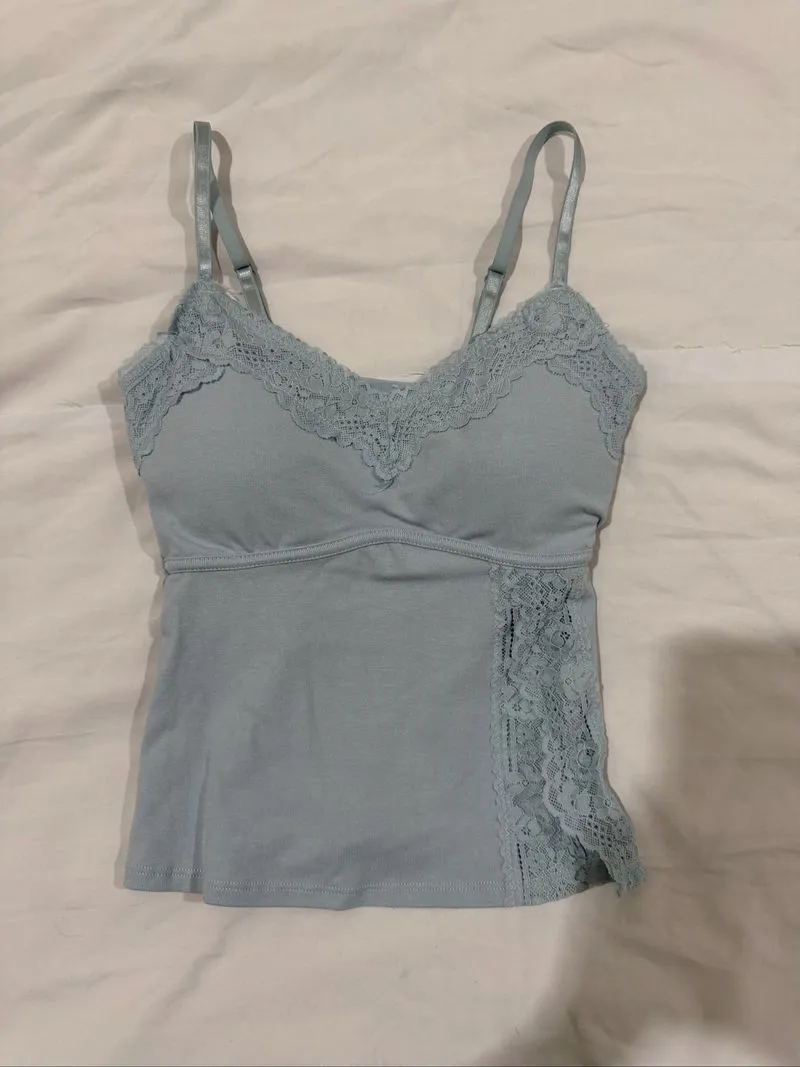 Blue Lace-Side Panel Dream Cami photo 1