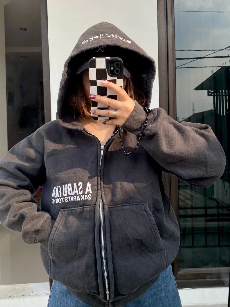 Y2K Hoody Pria black photo 1
