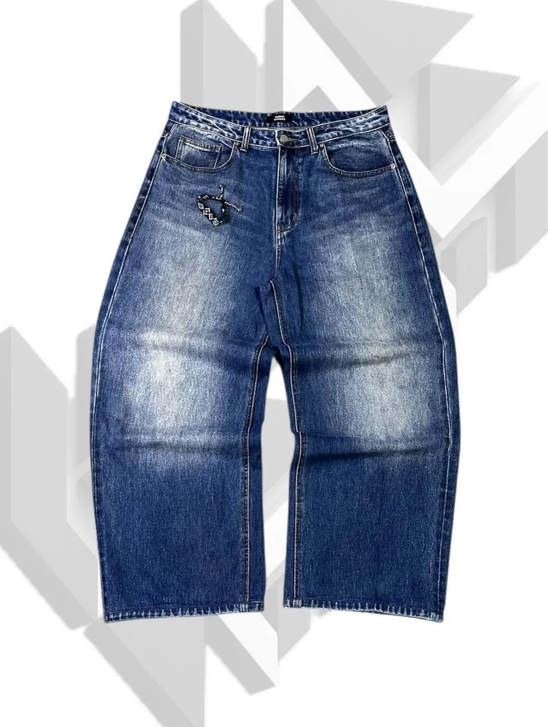Celana baggy jeans fading photo 1