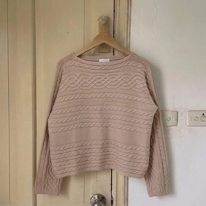 Kind In Korea| Sweater Kepang Mocca Blush Pink Korean Womens photo 1